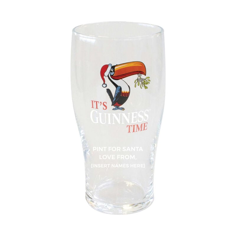 Engraved Guinness Xmas Toucan "Santa's Pint" Glass in Giftbox