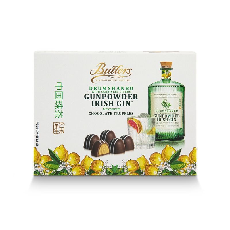 Butlers Drumshanbo Gunpowder Irish Gin with Sardinian Citrus Chocolate Truffles 100g