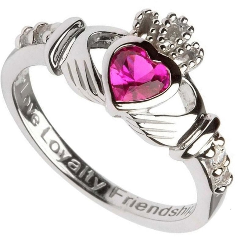 Shanore Claddagh March Aquamarine Birthstone Ring