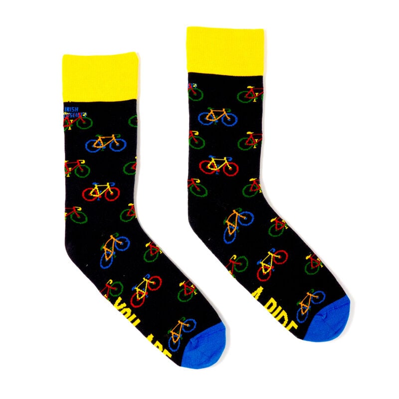 Irish Socksciety You Are A Ride Socks - Black Colour With Colourful Bikes Design