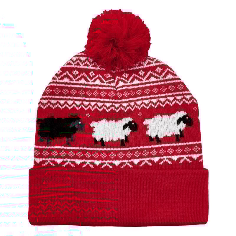 Red Festive All-Over Sheep Print Socks