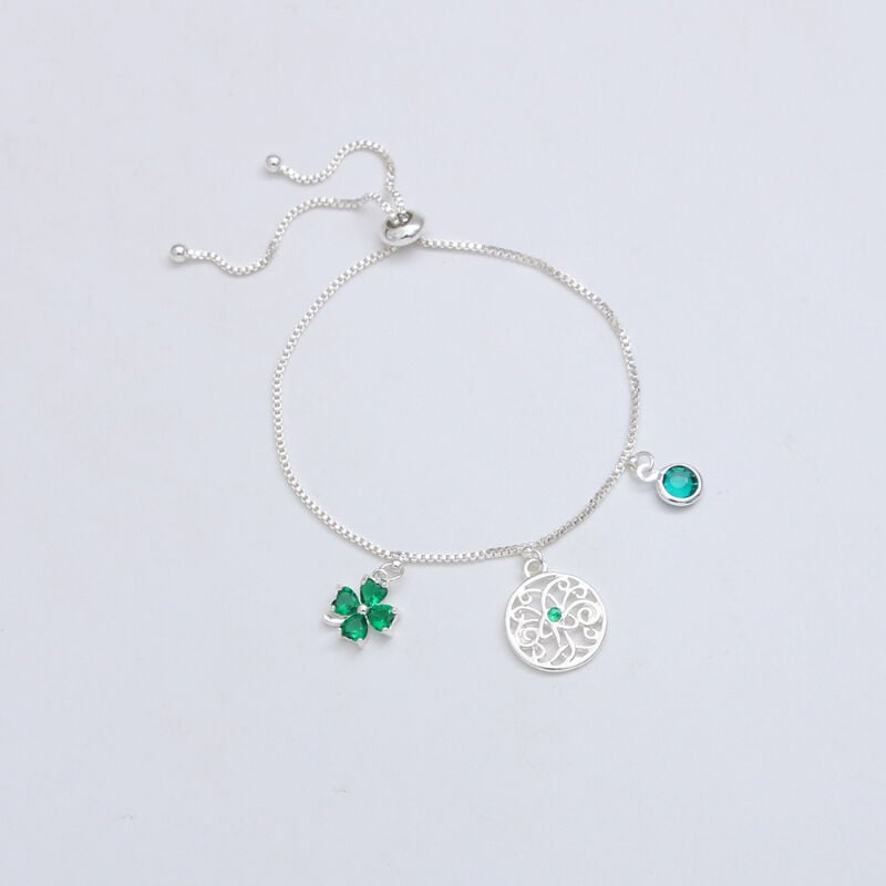 Gr&aacute; Collection Silver Plated Shamrock Drawstring Bracelet