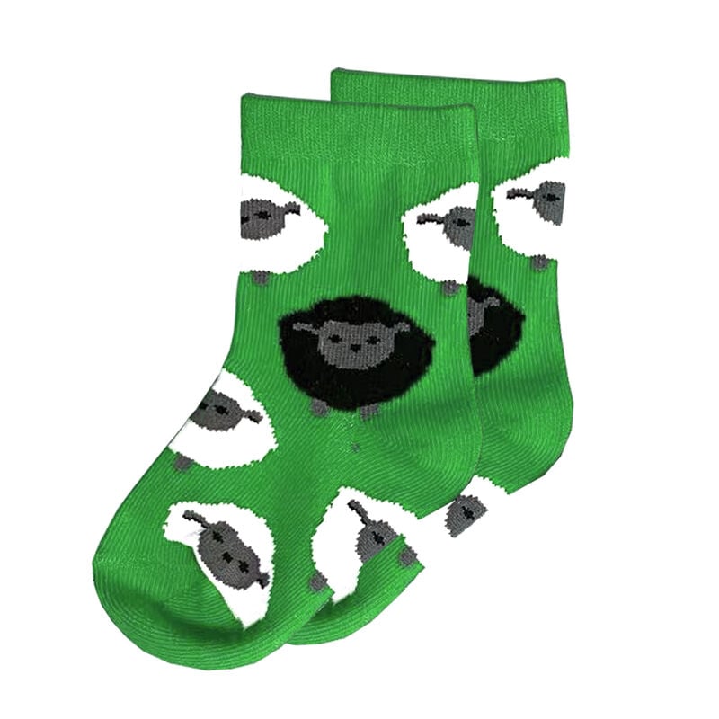All Over Sheep Kids Socks- Green