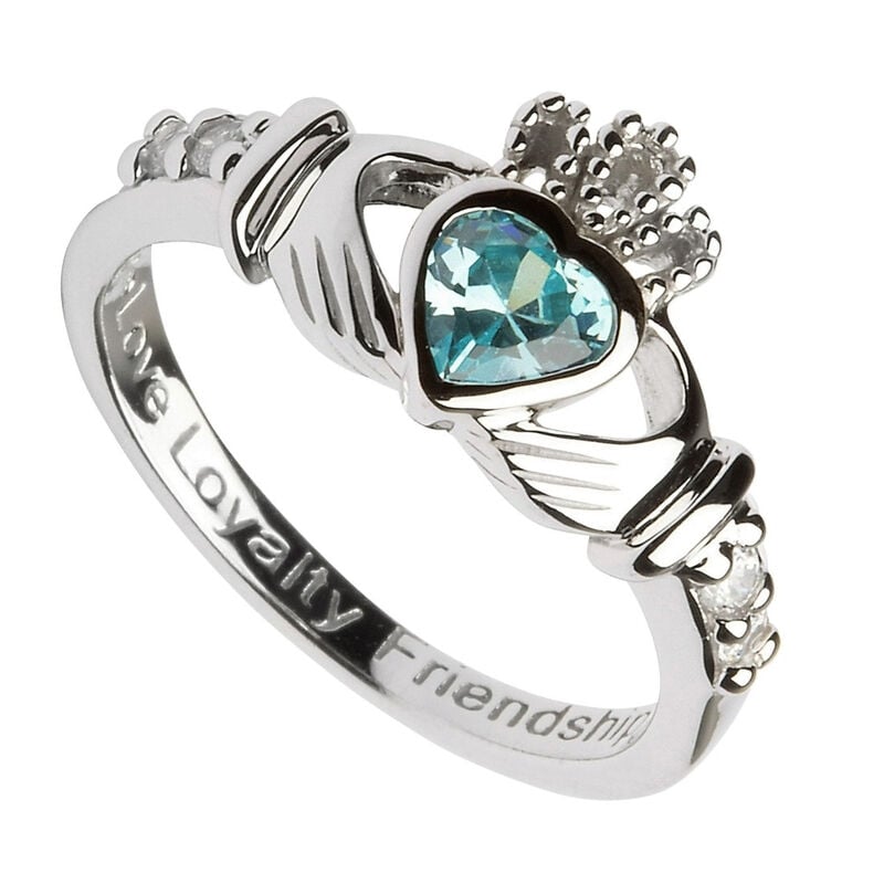 Shanore Claddagh November Topaz Birthstone Ring