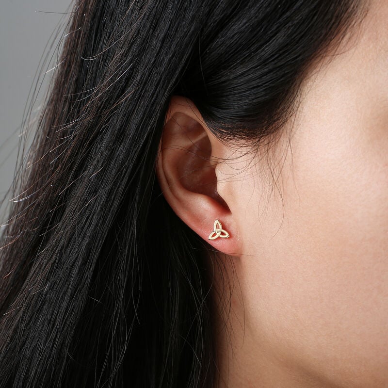 Gr&aacute; Collection Gold Plated Trinity Knot Earrings