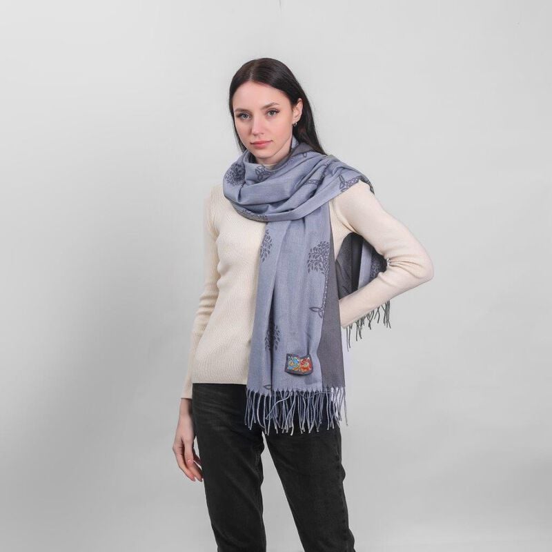 Celtic Tree Scarf Grey