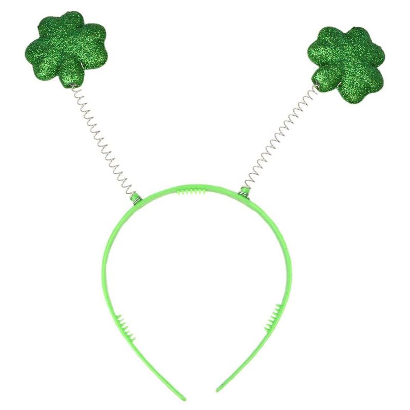 Green Irish Novelty Head Boppers With Glittery Shamrock Design