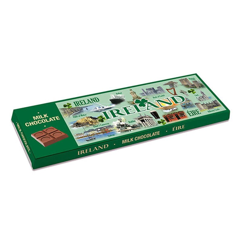Milk Chocolate Bar 200g With Famous Irish Landmarks Design Wrapper