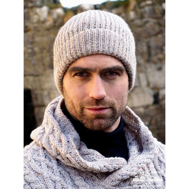 Aran Crafts Unisex Fisherman Ribbed Beanie