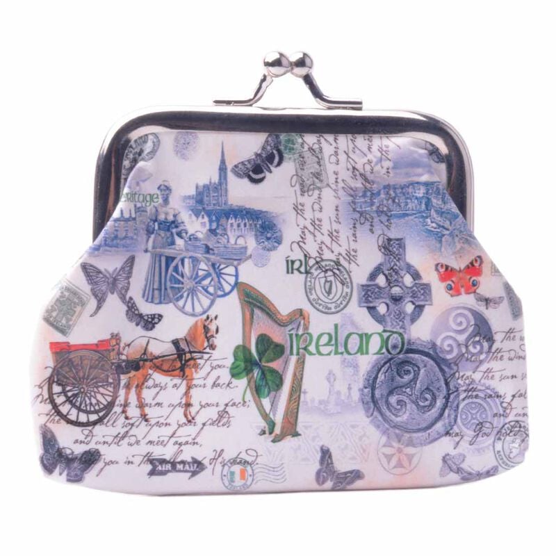 White Lucky Irish Socks With Green Toe And Shamrock Pattern Design