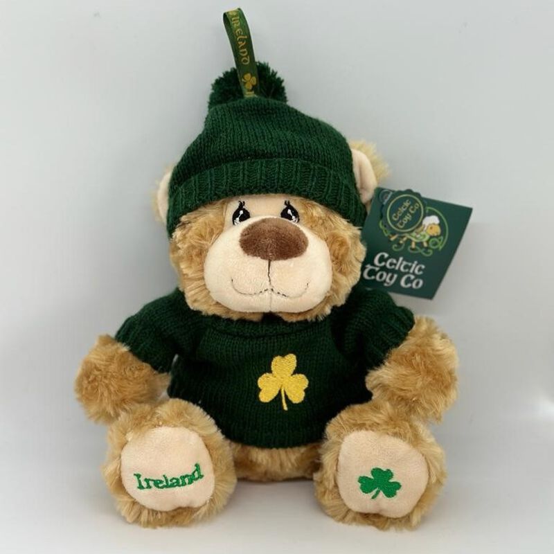 Celtic Toy Co. Green Shamrock Jumper and Hat Teddy Bear