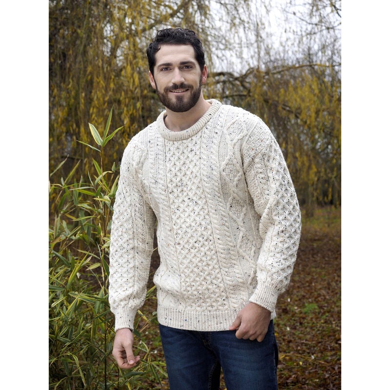 Men's Aran Sweater Fleck - West End Knitwear