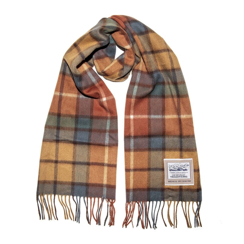 Heritage Traditions Brushed Woollen Scarf, Autumn Check Colour
