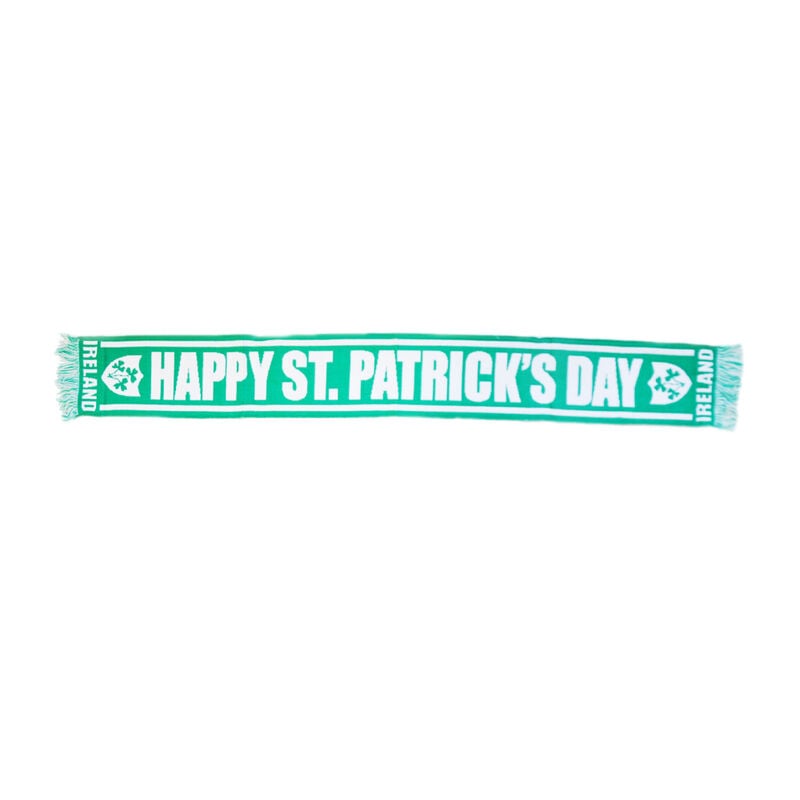 Green and White Ireland Shamrock Novelty Scarf