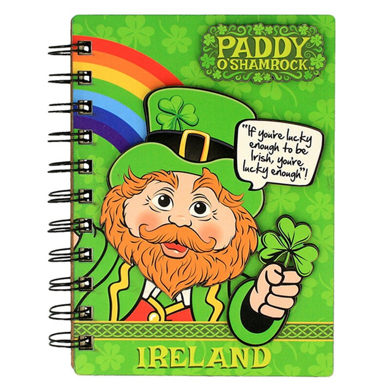 Paddy O'Shamrock Leprechaun Design Ireland Wooden Notepad