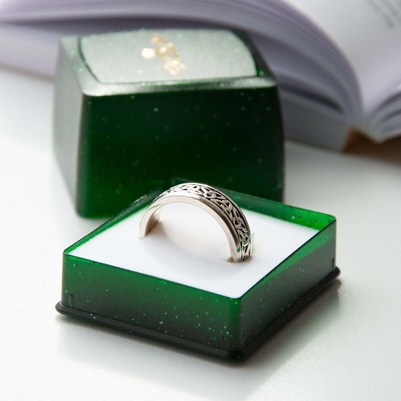 Hallmarked Sterling Silver Oxidised Gents Mens Trinity Knot Ring