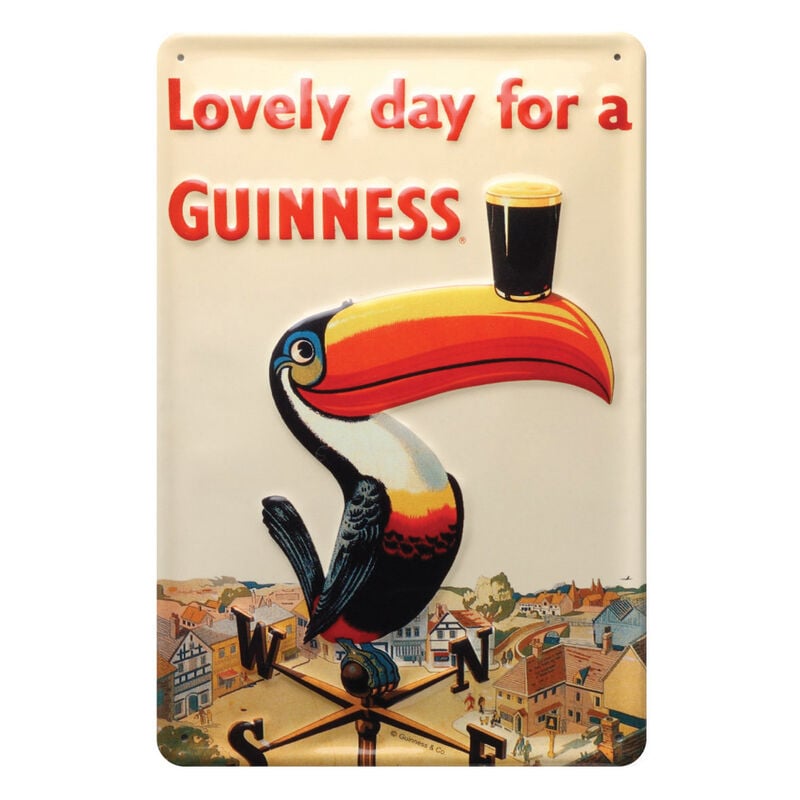 Metal Guinness Sign With Iconic Toucan