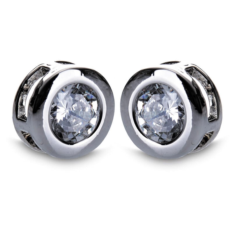 Newgrange Living Silver Small White Stone Earrings