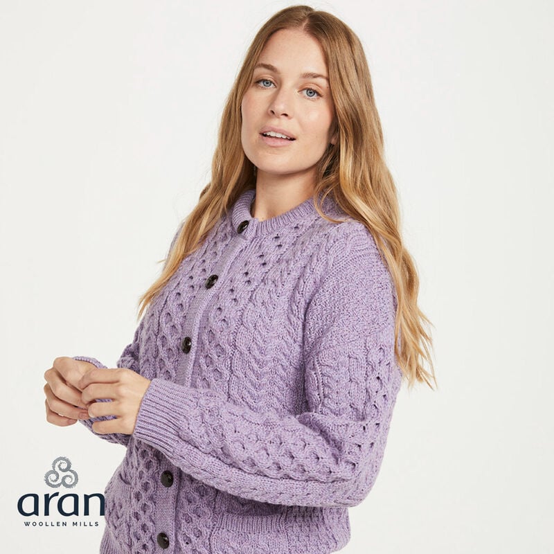 Aran Woollen Mills Aran Lumber Cardigan with Pockets