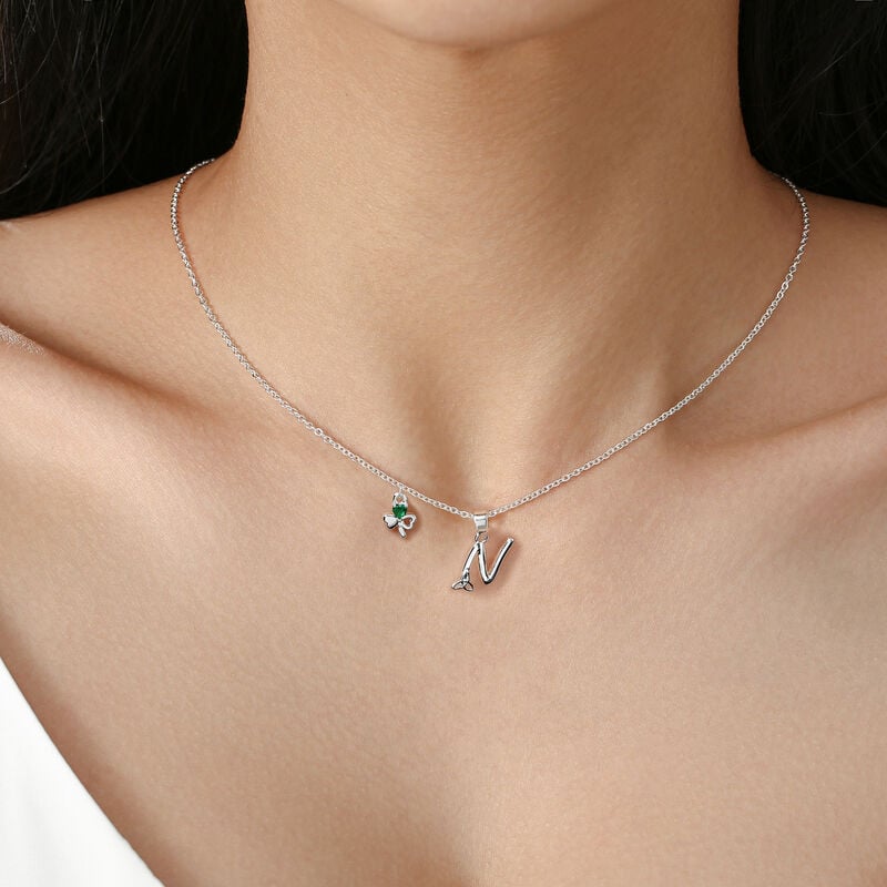 Gr&aacute; Collection Silver Plated N Initial Pendant