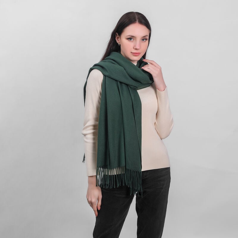 Celtic Ore Supersoft Herringbone Green Scarf