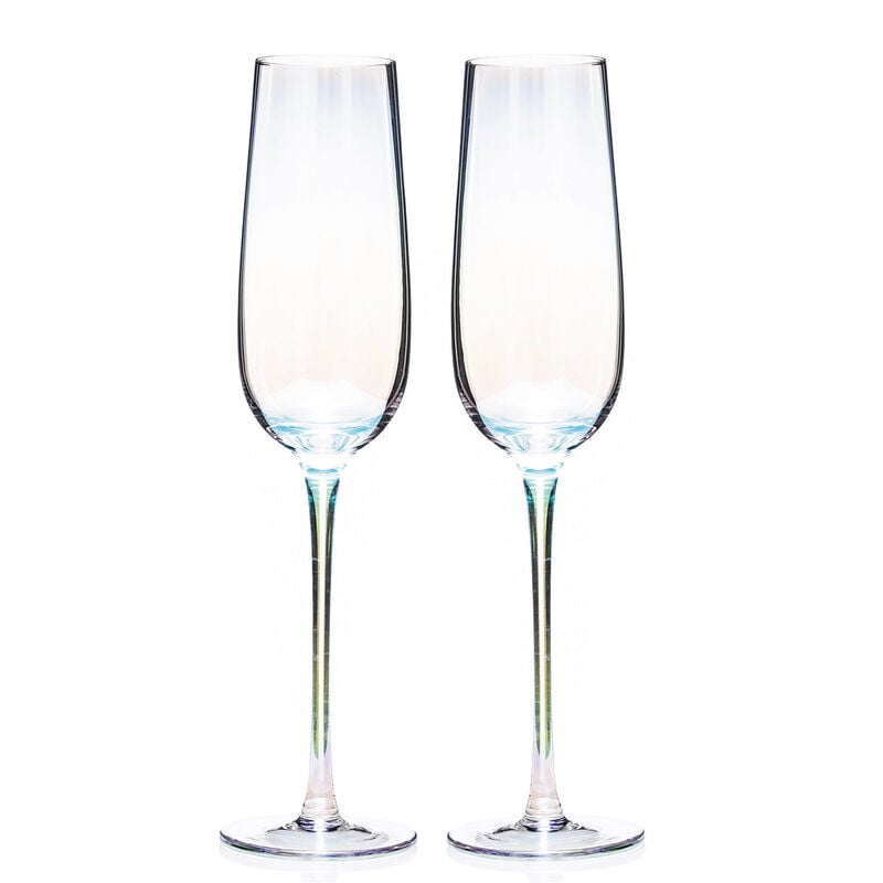 Newgrange Living Unicorn Lustre Prosecco Flute Glasses, Set of 2