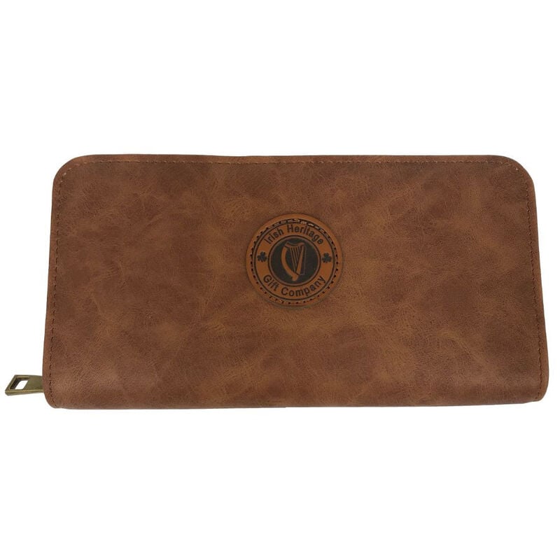 Irish Heritage Gift Company Purse In Brown With Harp Seal Design