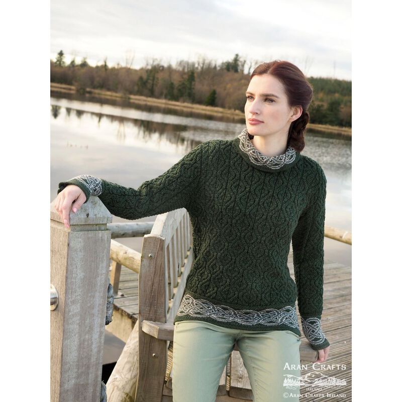 Aran Crafts Ladies Ranelagh Jacquard Sweater