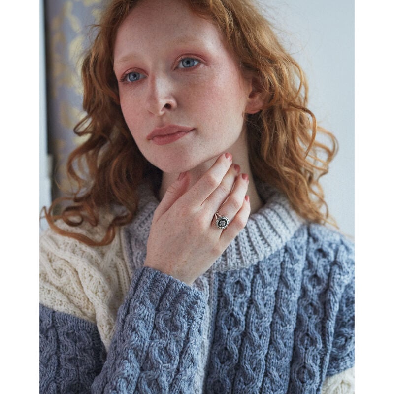 Hallmarked Shamrock Embedded Ring