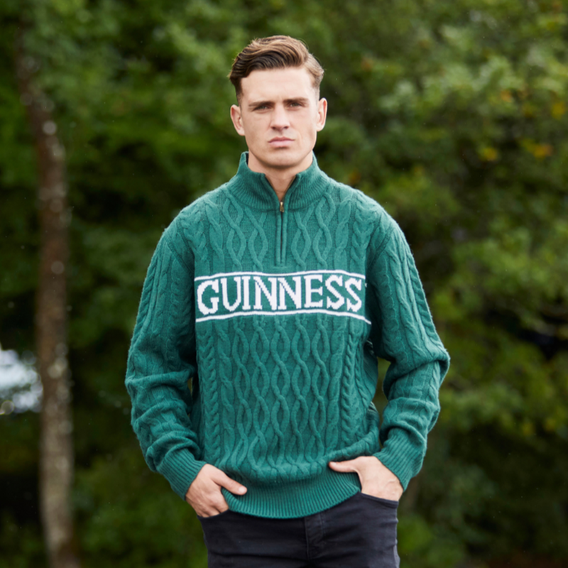 Guinness Aran Knit 1/4th Zip Jumper