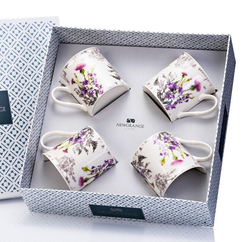 Newgrange Living White Thistle Bone China Mug Set