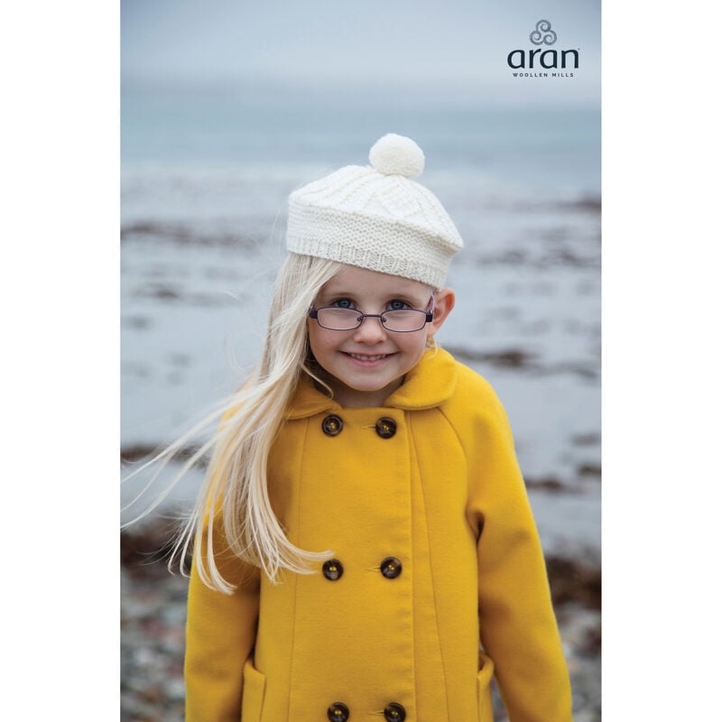 Aran Woollen Mills 100% Merino Wool Children's Beret Natural