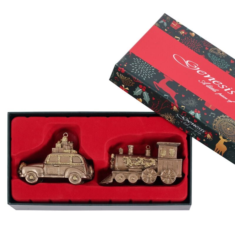 Genesis Ireland Car & Train Christmas Tree Ornament Set