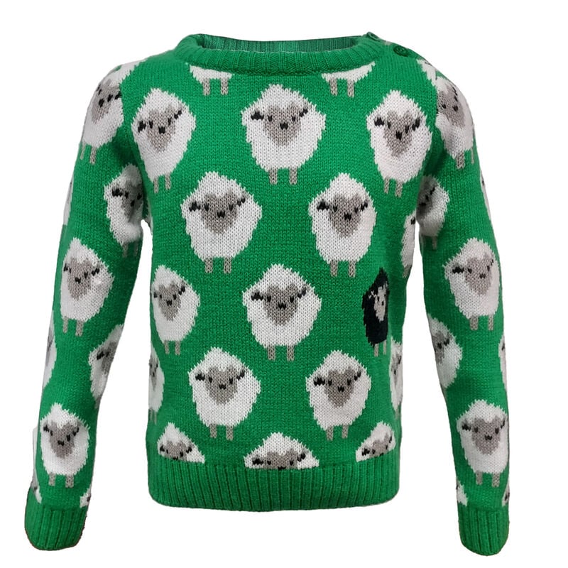 All Over Sheep Pattern Kids Jumper Green