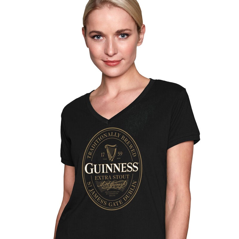 Guinness Ladies Label In Gold T-Shirt