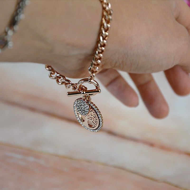 Newgrange Living Rose Gold Tree of Life Toggle Bracelet