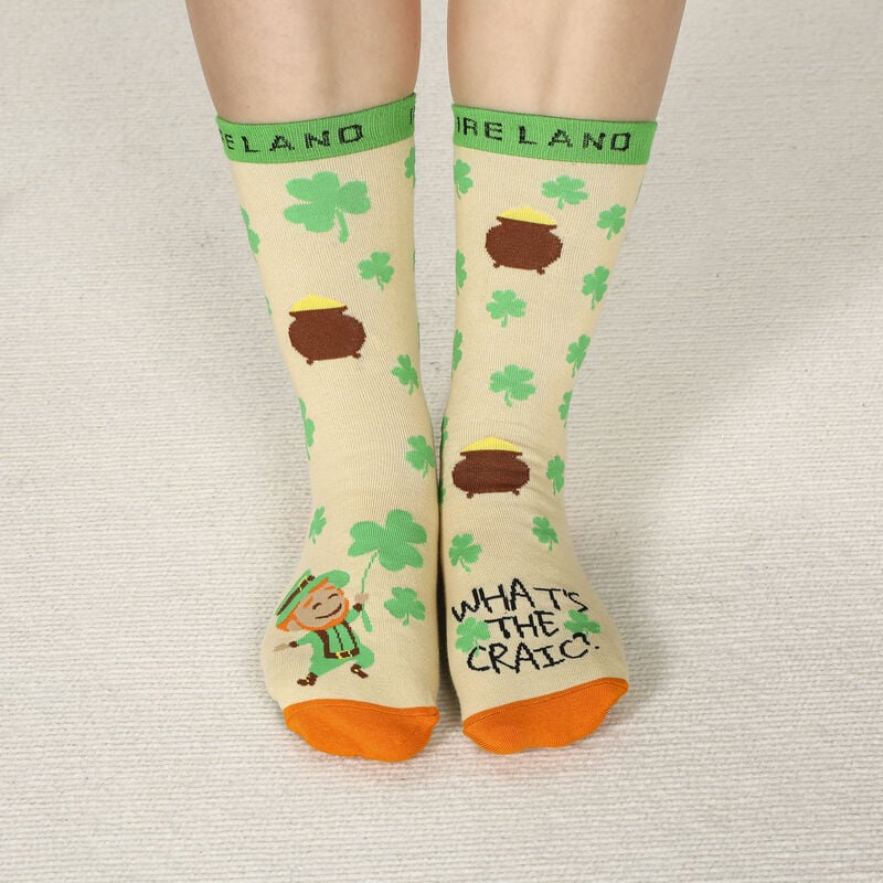 White And Green Woolly Irish Sheep Designed Cute Baby Booties