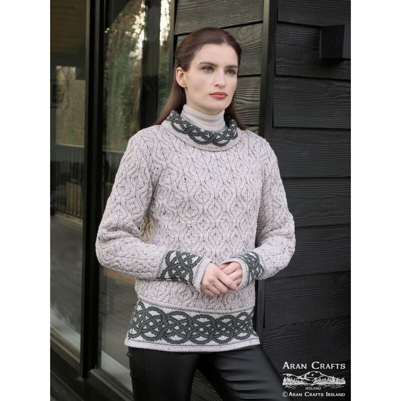 Aran Crafts Ladies Ranelagh Jacquard Sweater