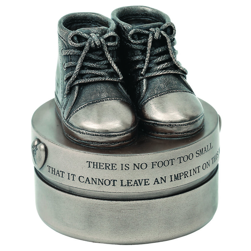 Bronze Baby Boy Booties Trinket Box