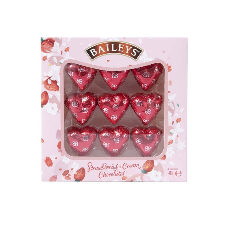 Baileys Strawberries & Cream Heart Chocolates, 90G