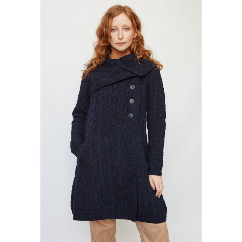 Merino Wool Ladies Aran Coat