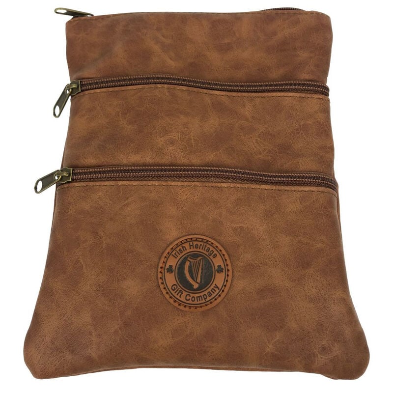 Irish Heritage Gift Company Three Compartment Leather Travel Satchel