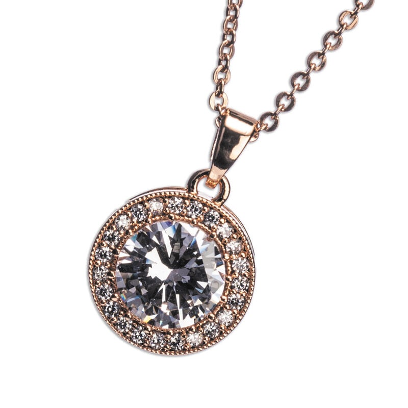 Newgrange Living Rose Gold White Stone & Diamante Necklace