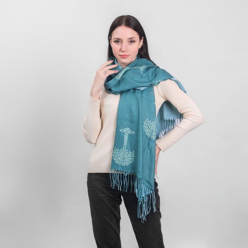 Celtic Tree Scarf Green