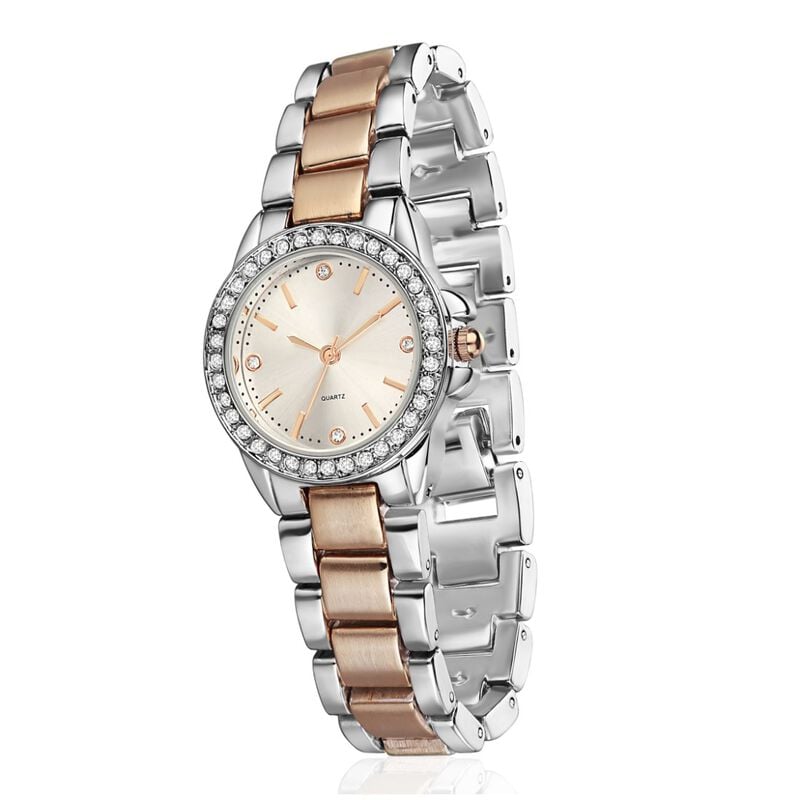 Newbridge Silverware Rose Gold Silverplate Round Ladies Watch