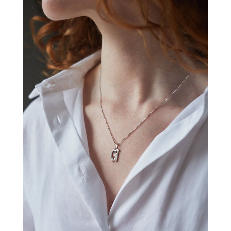 Platinum Plated Shamrock Drop Earrings With Peridot Crystals