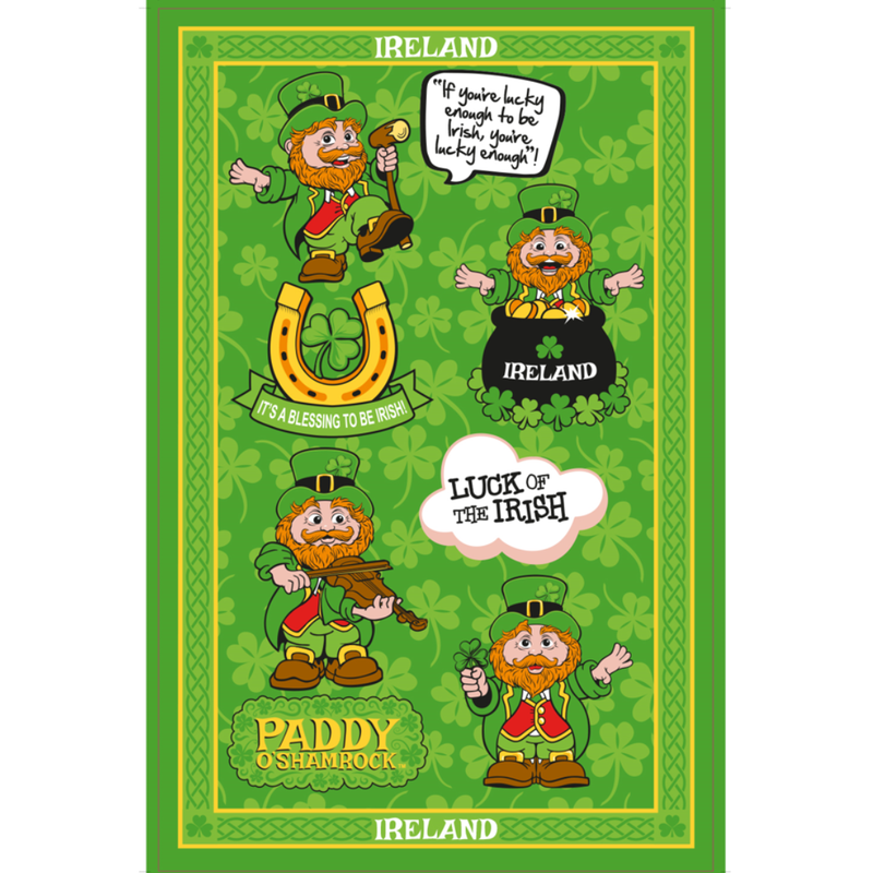 Paddy O'Shamrock Leprechaun Design Ireland T-Towel
