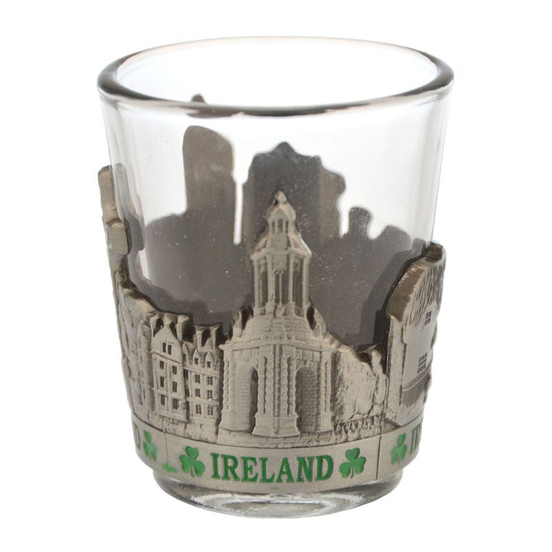 Ireland Shot Glass With Metal Landmark Design Wrap
