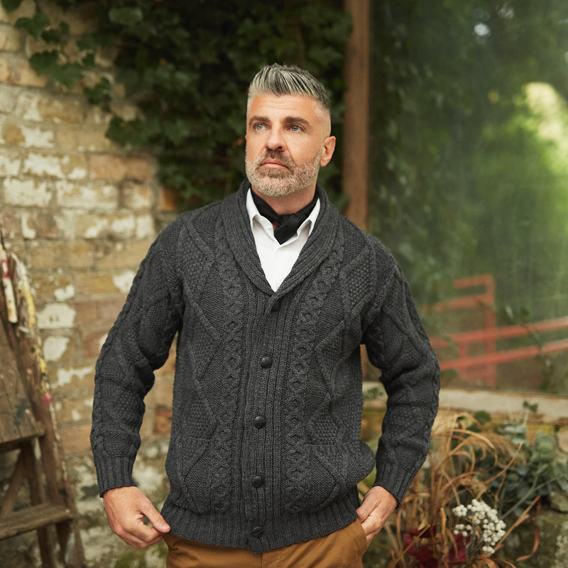 Aran Crafts Button Cardigan