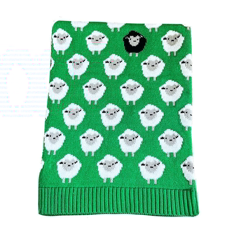 All Over Sheep Kids Blanket- Green